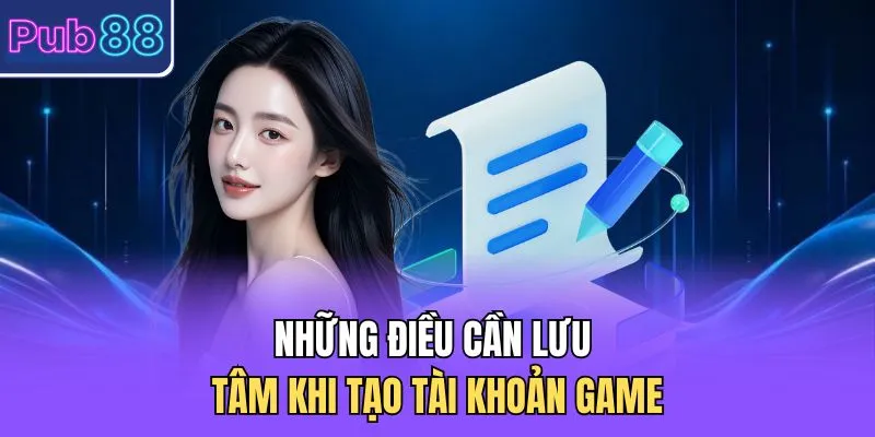 Những điều cần lưu tâm khi tạo tài khoản game